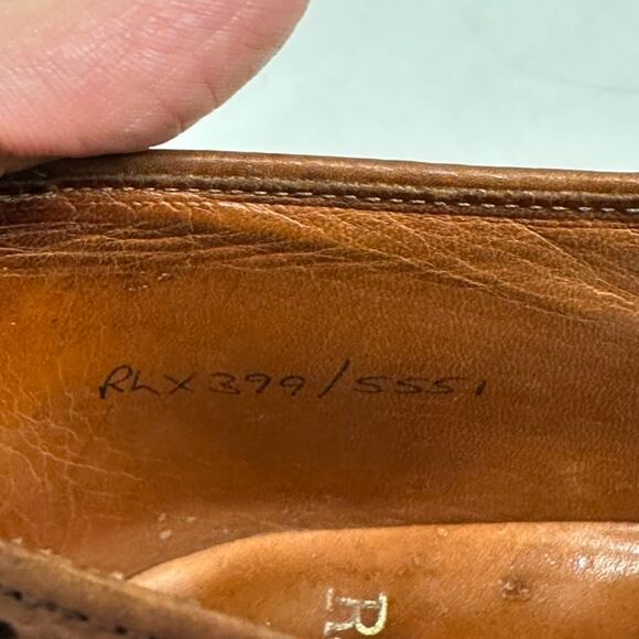 EXCELLENT Crockett & Jones x Polo Ralph Lauren Scotch Grain Cap Toe Bal 10 - Picture 11 of 13